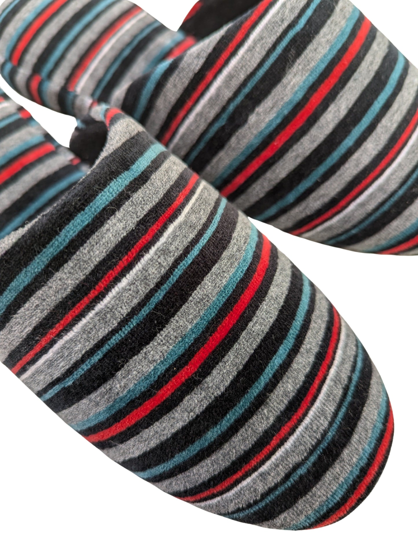 Large | Upcycled Brushed Stripe Slippers #01