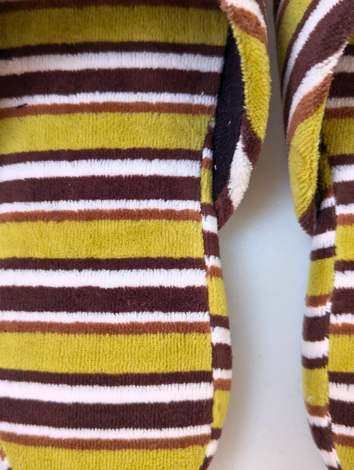 Large | Upcycled Brushed Stripe Slippers #03