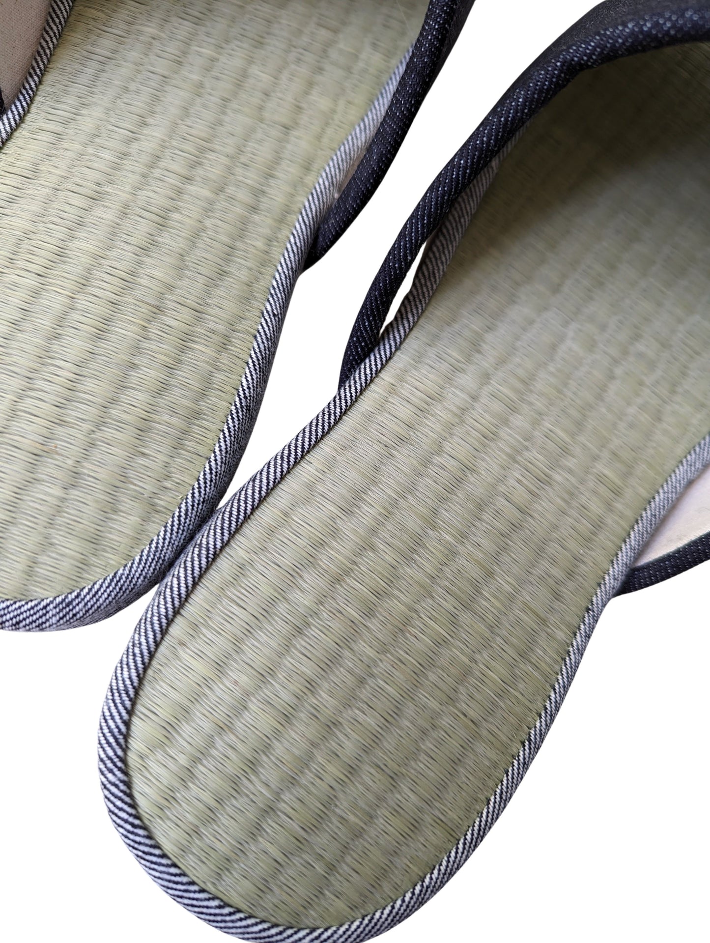 Open-toe TATAMI Denim Slippers A-Type [Black Wool Felt Sole] / Simple [Denim Hiroshima]