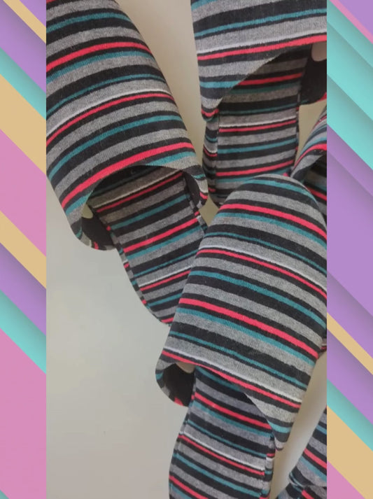 Large | Upcycled Brushed Stripe Slippers #01