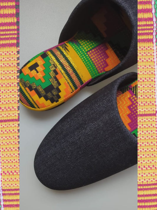 SALE Large | Denim Mix Slippers 2023AW-L04 lamé