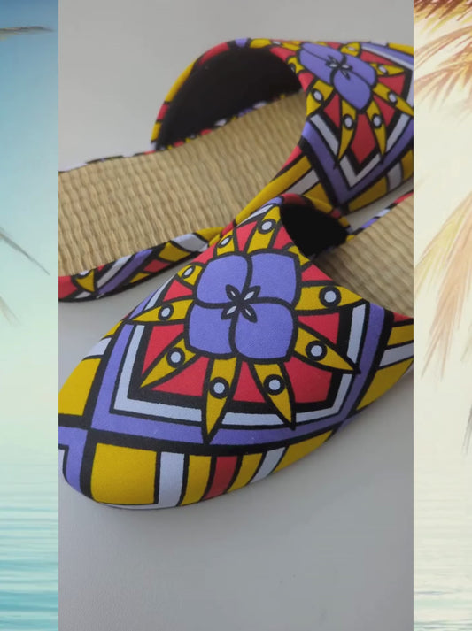 Large Tatami Print Mix Slippers 2024SS-L04