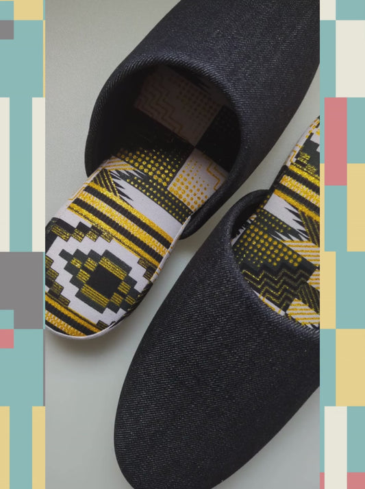 SALE Large | Denim Mix Slippers 2023AW-L05 lamé
