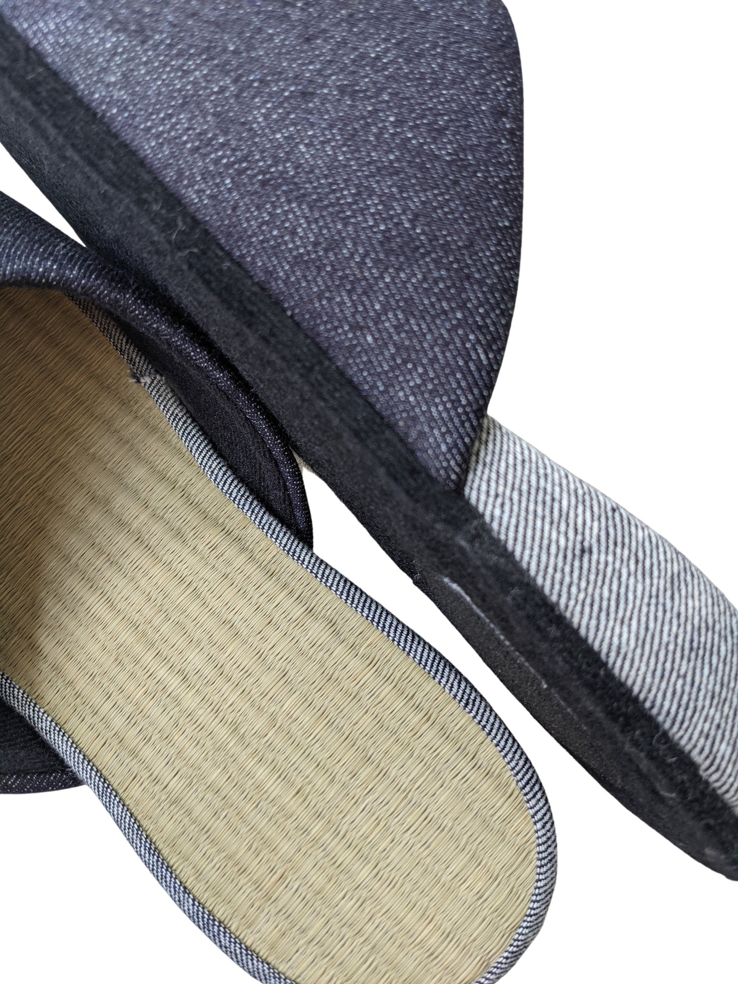 TATAMI Denim Slippers A-Type [Black Wool Felt Sole] / Simple [Denim Hiroshima]