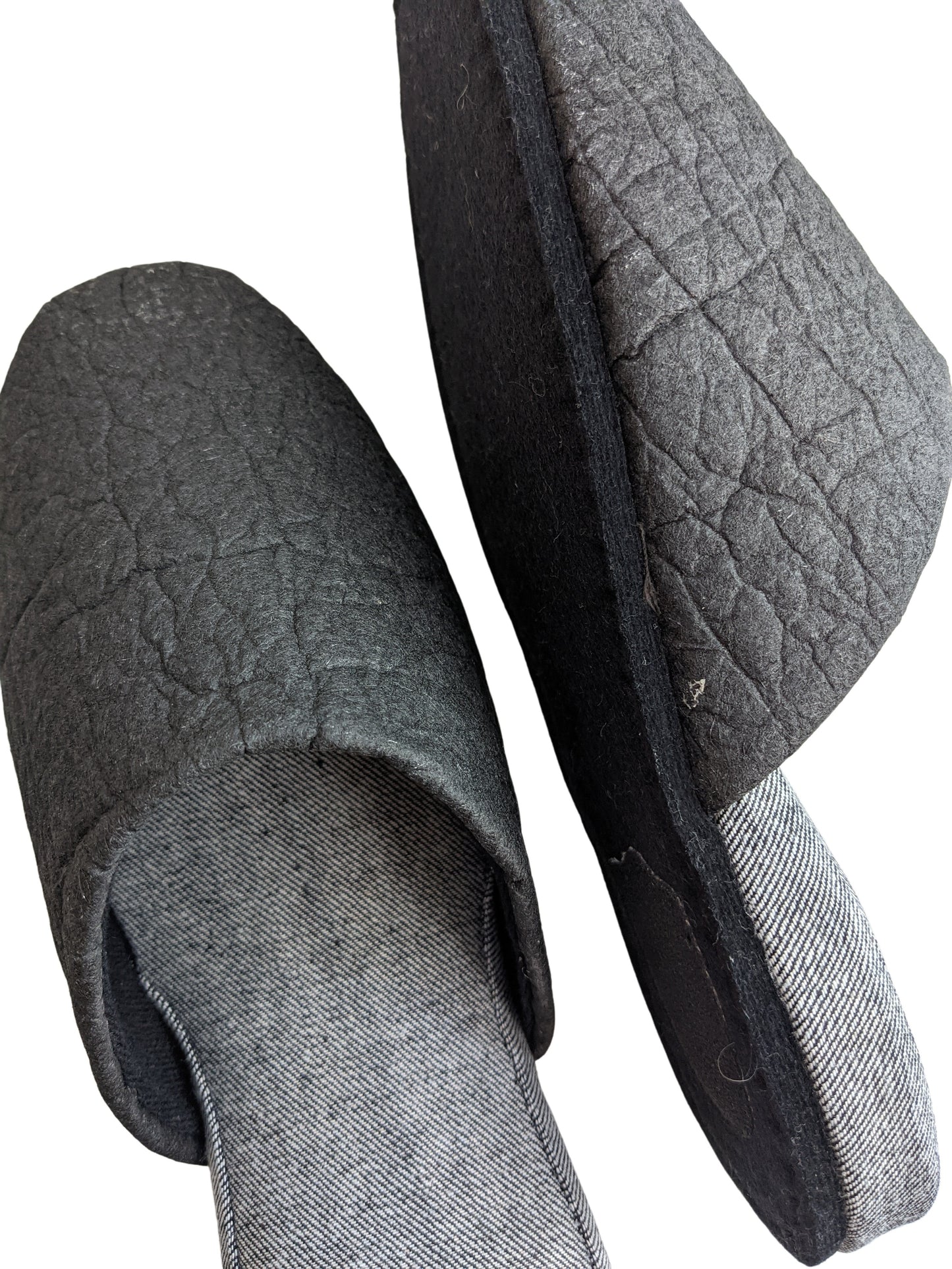 Piñatex®  Heiwa Slipper  Pineapple leaf fibres Denim Hiroshima Slippers Simple sizes [Medium / Large / XL] Charcoal