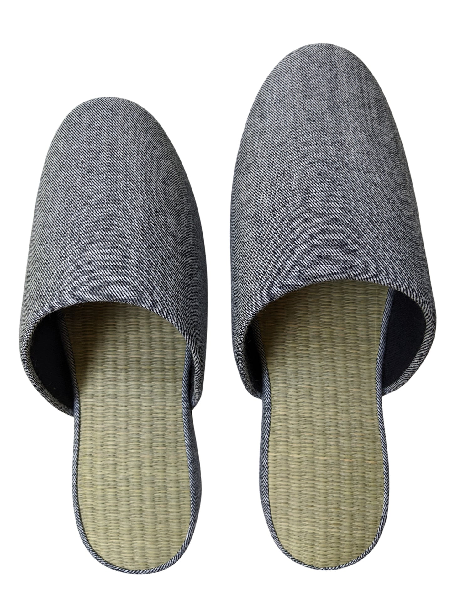 TATAMI Denim Slippers B-Type  [Black Wool Felt Sole] / Simple [Denim Hiroshima]