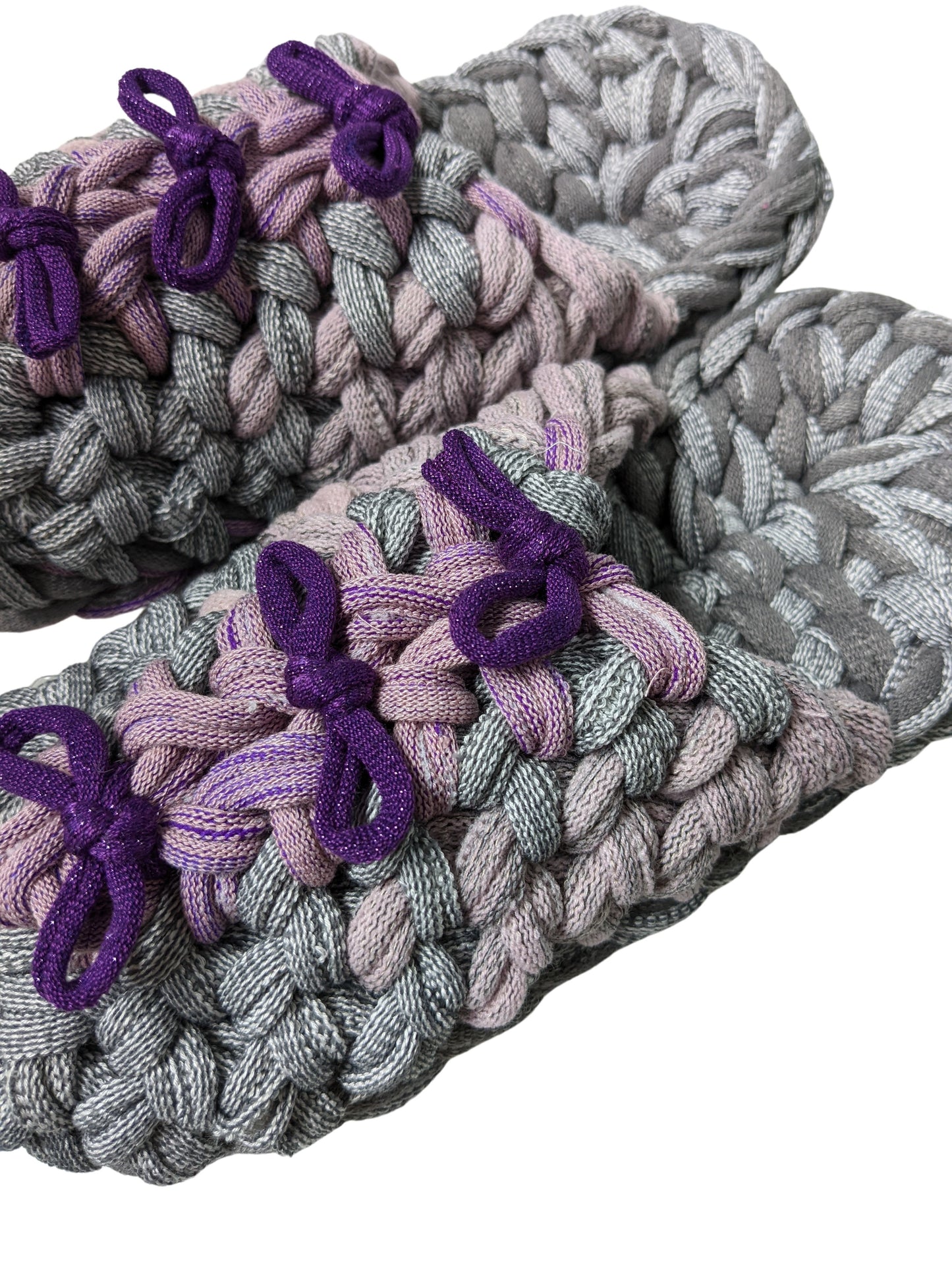 Large | Knit upcycle slippers 2022-L69 [Large]