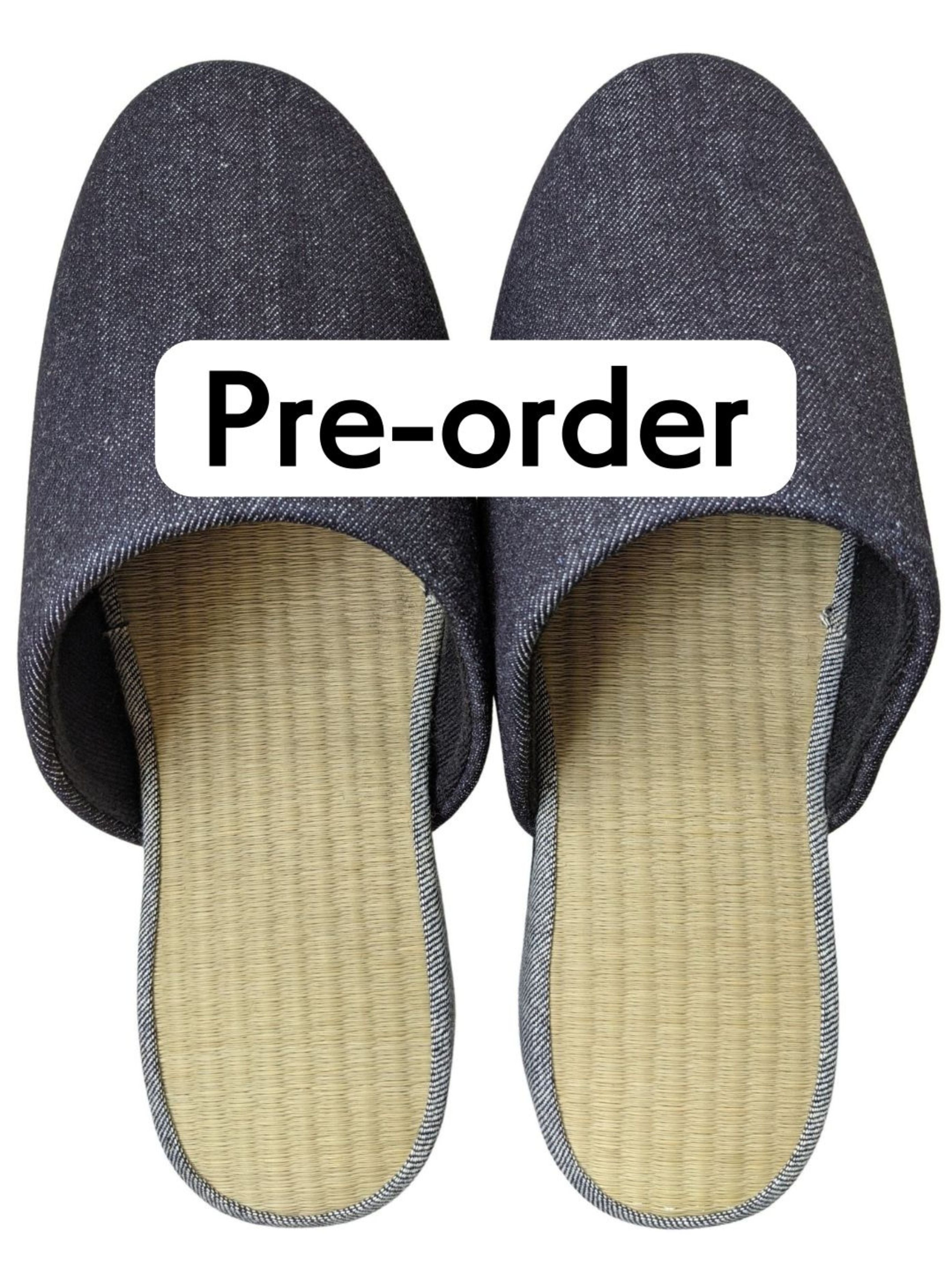 Pre-order ＊TATAMI Denim Slippers A-Type [Black Wool Felt Sole] / Sim Heiwa Slipper