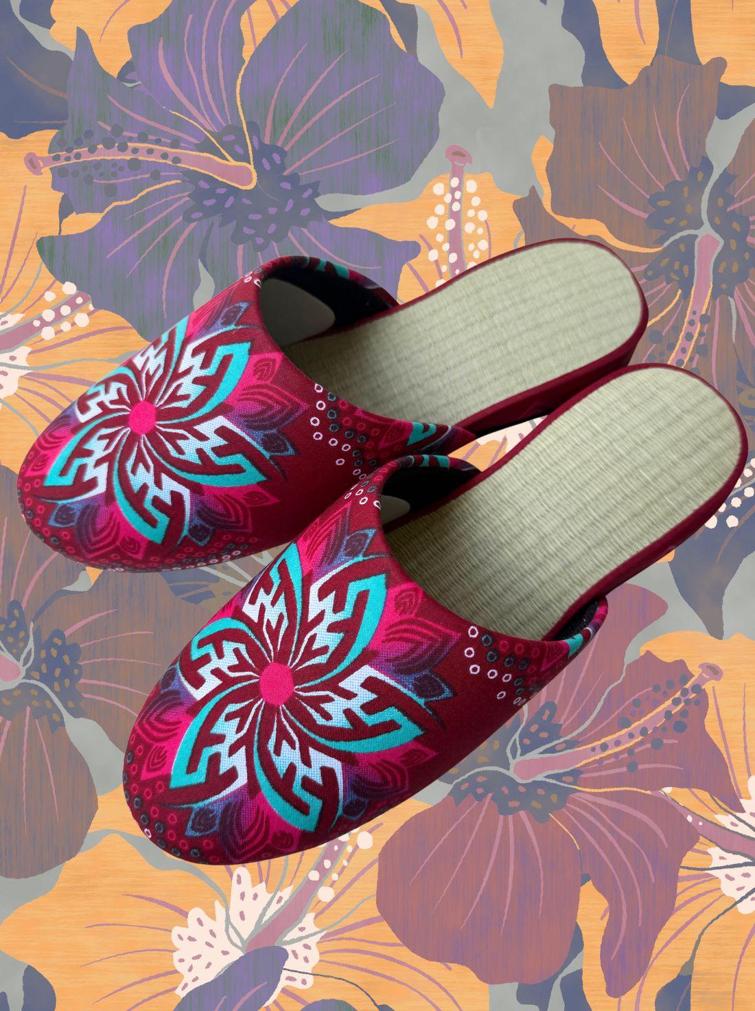 Large | Tatami Print Mix Slippers 2026SS-006 [Easy-care sole]