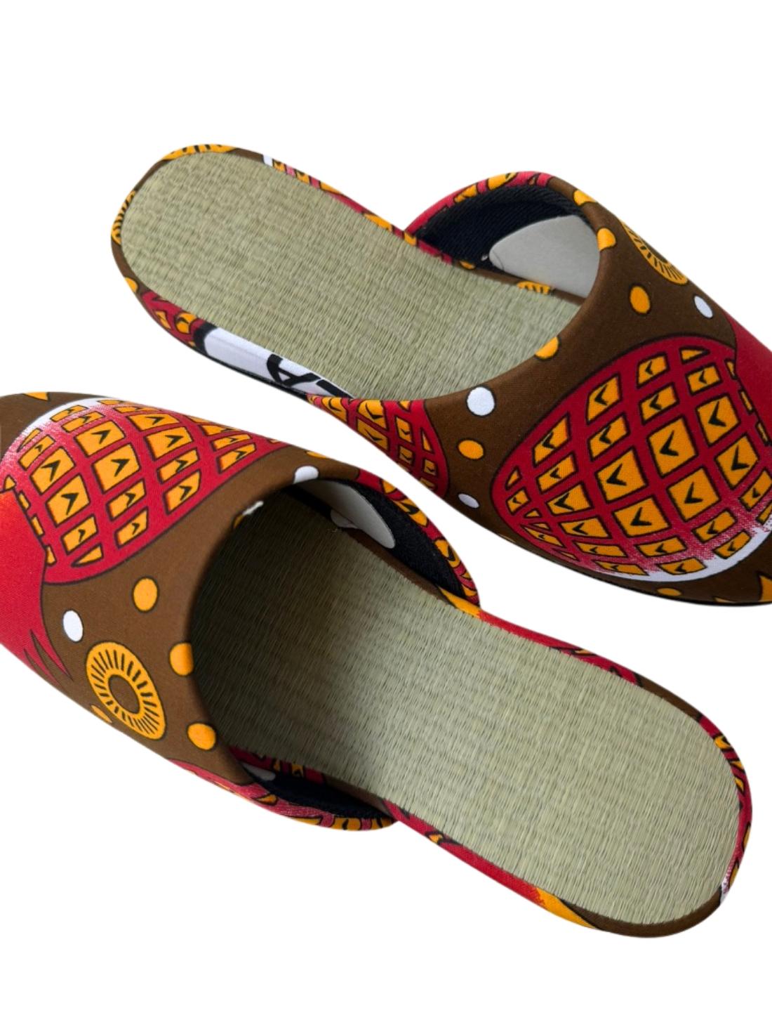 Large | Tatami Print Mix Slippers 2026SS-002 [Easy-care sole]