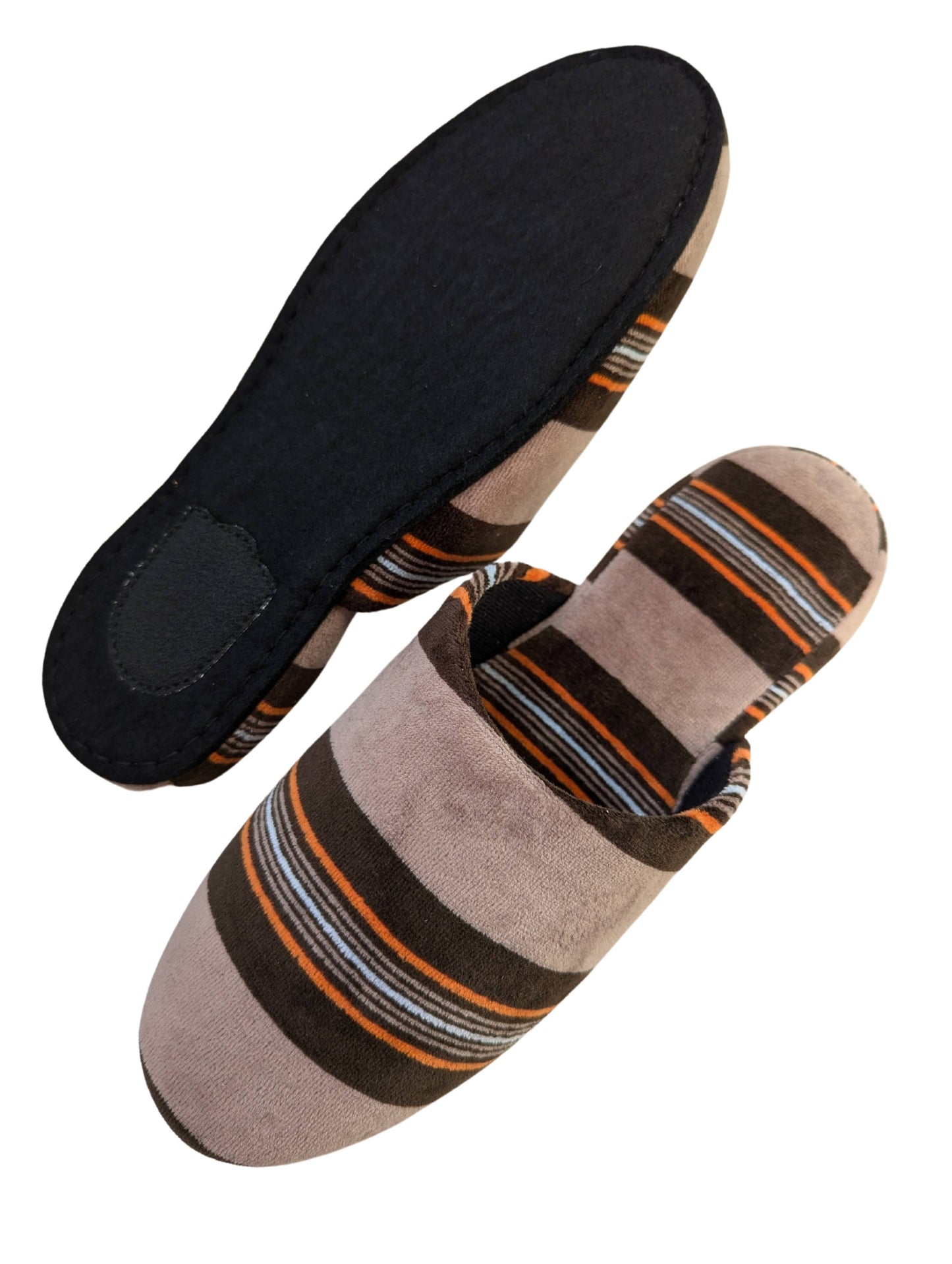 Large | Upcycled Brushed Stripe Slippers #02