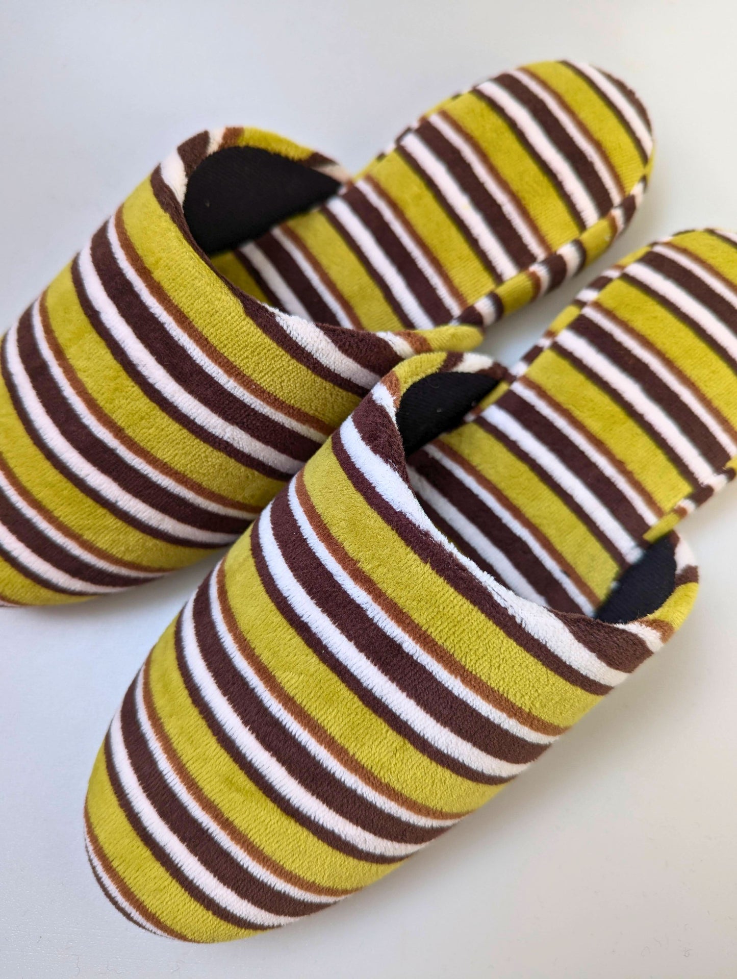 Large | Upcycled Brushed Stripe Slippers #03