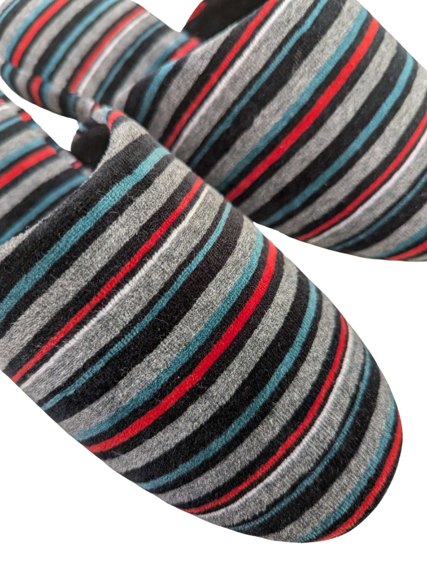 Large | Upcycled Brushed Stripe Slippers #01