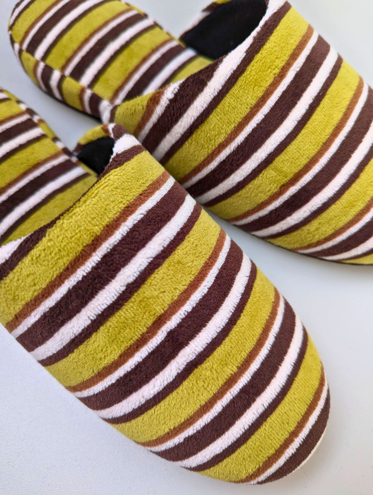 Large | Upcycled Brushed Stripe Slippers #03