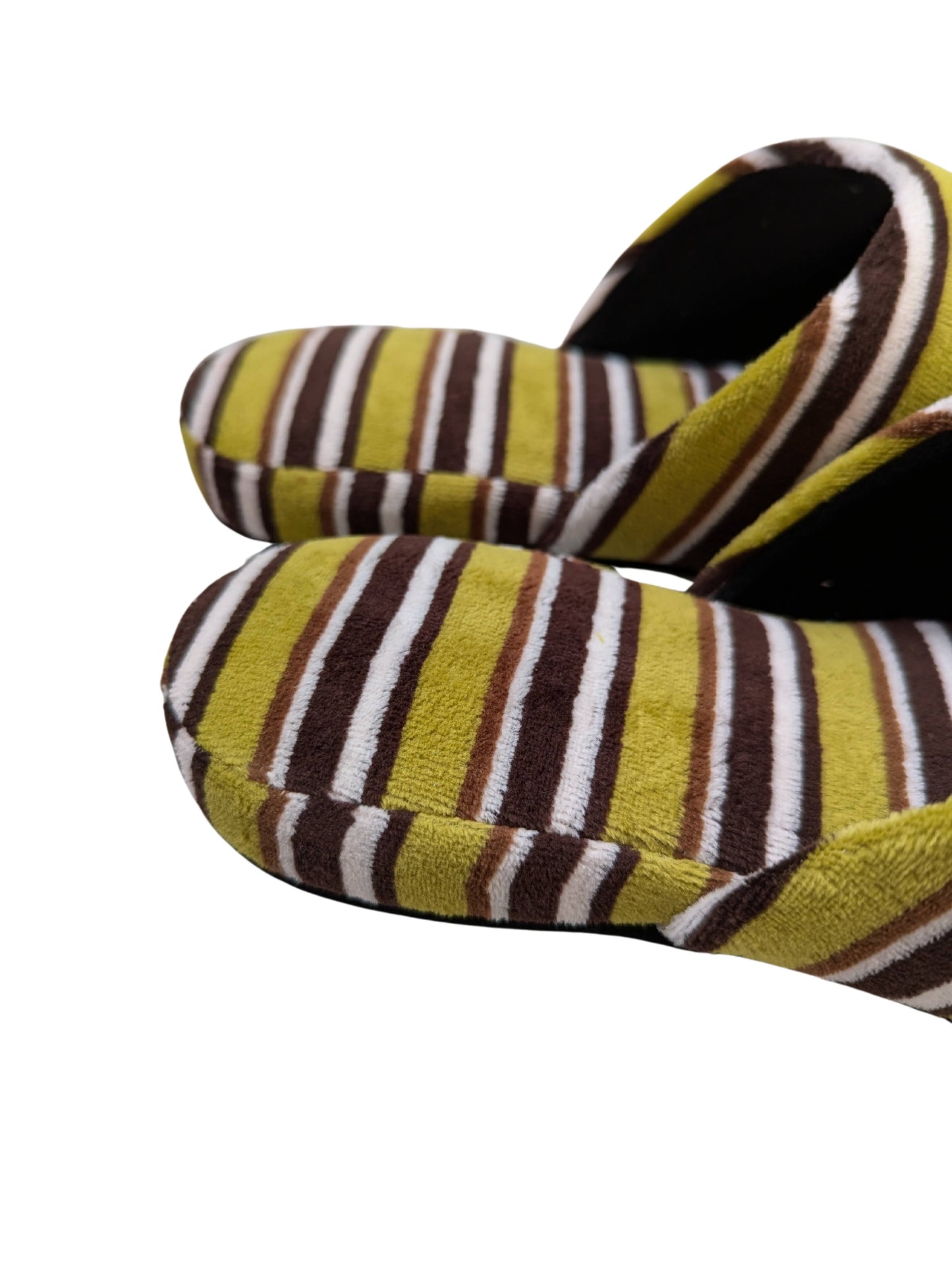 Large | Upcycled Brushed Stripe Slippers #03