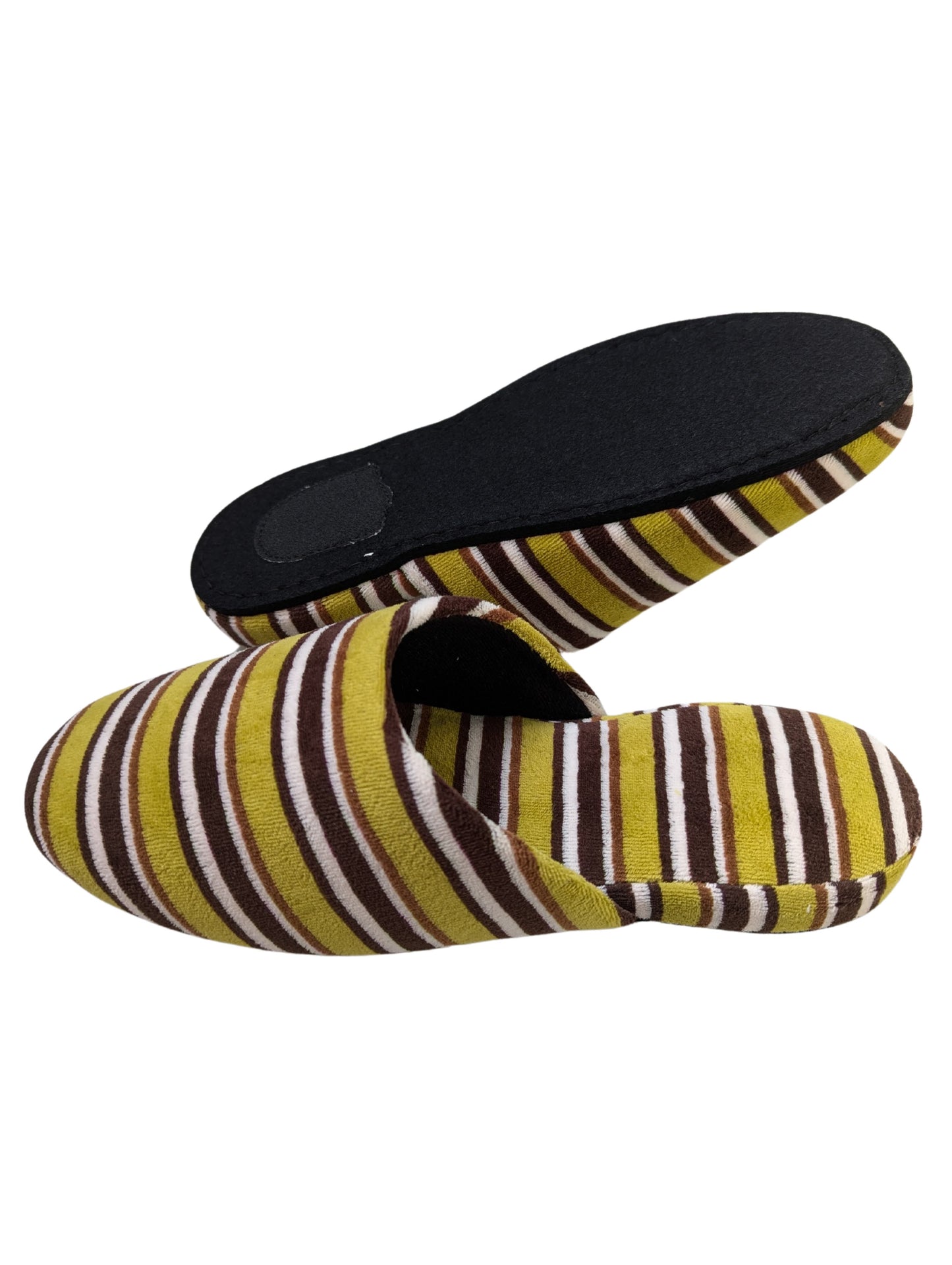 Large | Upcycled Brushed Stripe Slippers #03