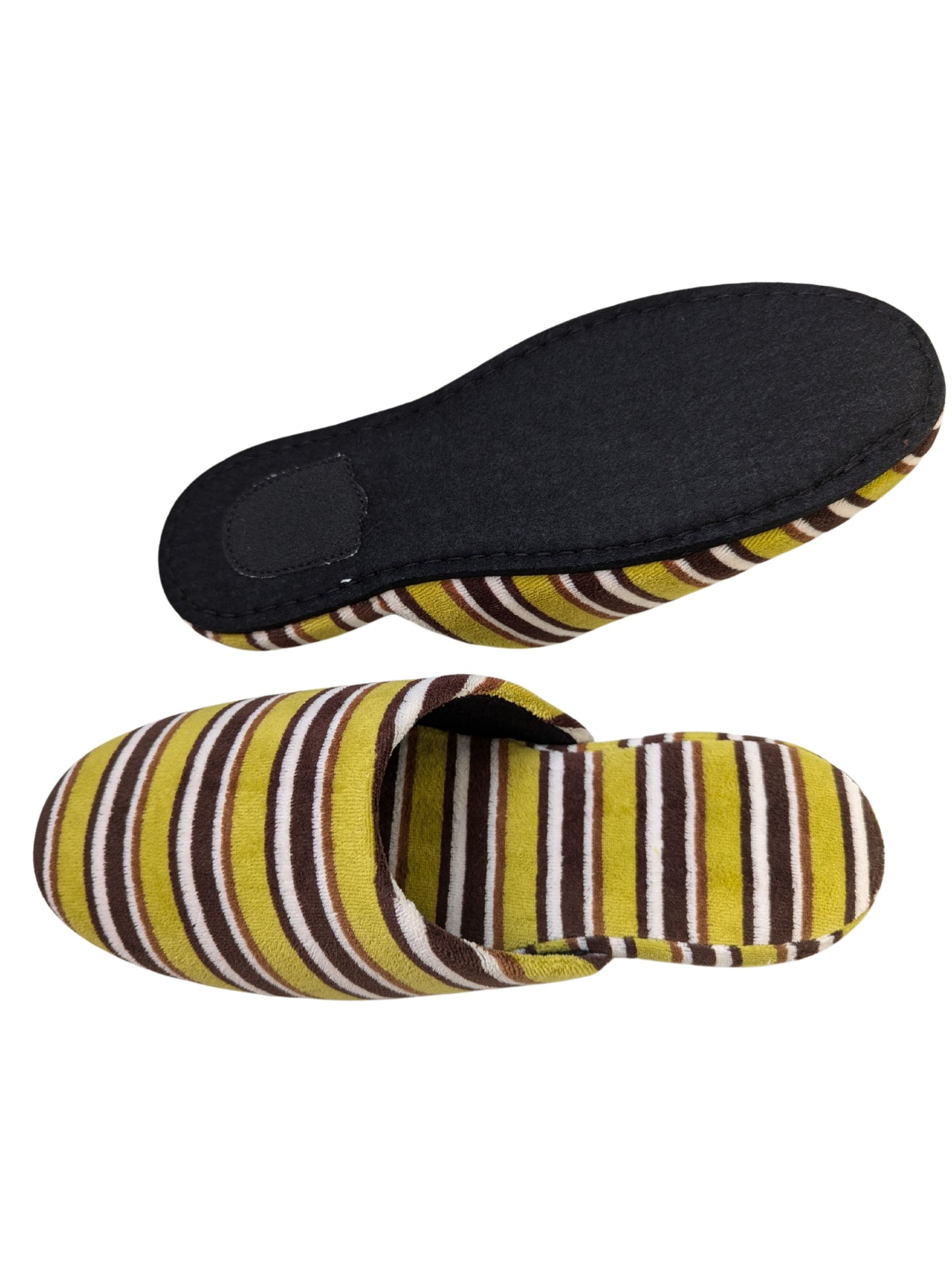 Large | Upcycled Brushed Stripe Slippers #03