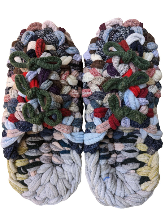 Large | Knit up-cycle slippers 2024-L62 [Large]