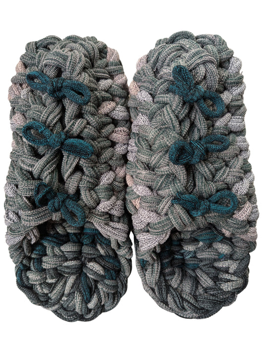 Medium | Knit up-cycle slippers 2024-M109 [Medium]