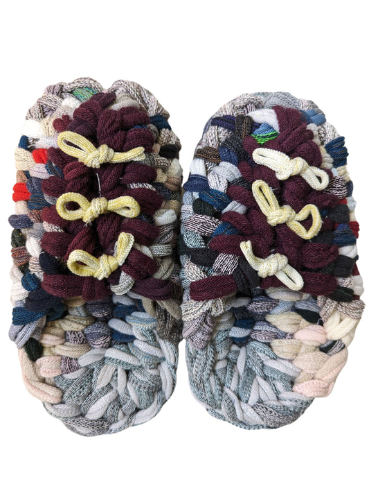 Medium | Knit up-cycle slippers 2024-M56 [Medium]