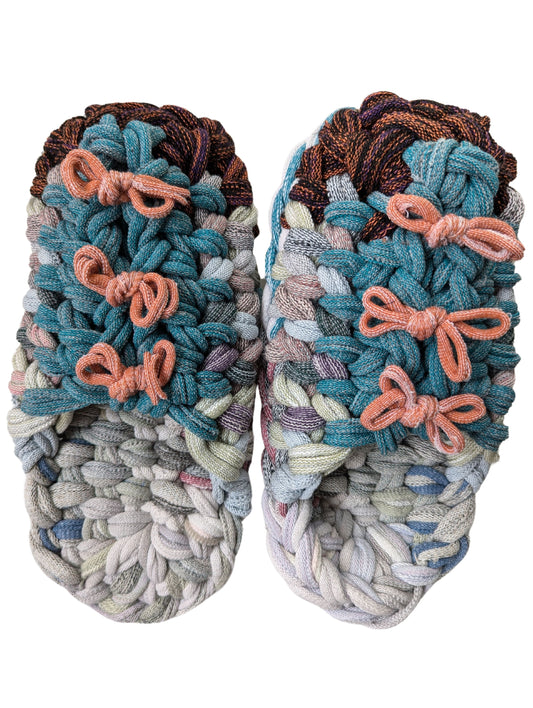 Medium | Knit up-cycle slippers 2024-M107 [Medium]