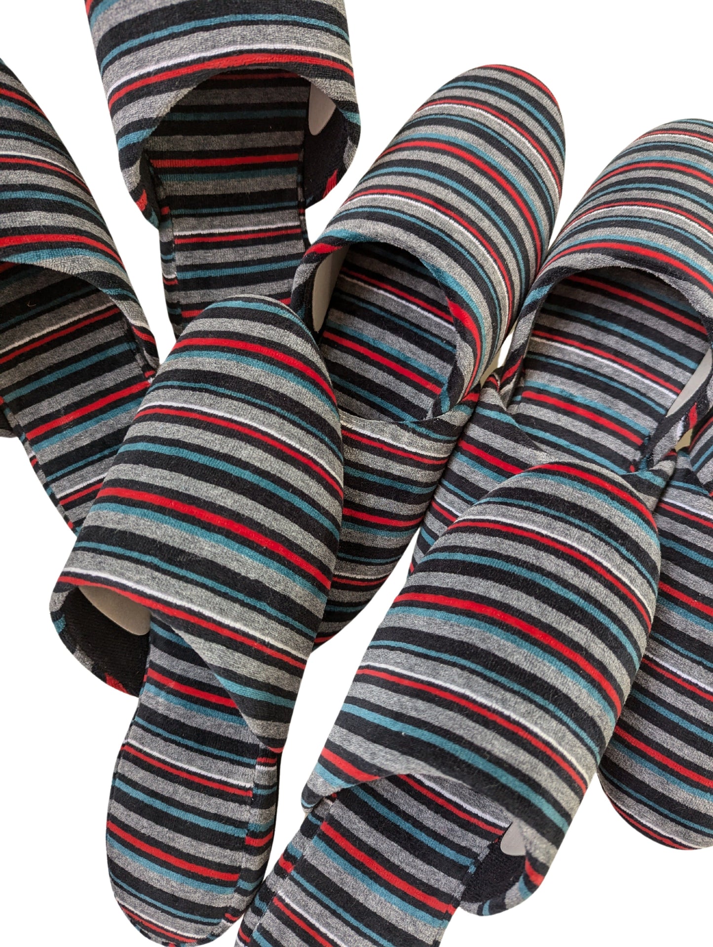 Large | Upcycled Brushed Stripe Slippers #01