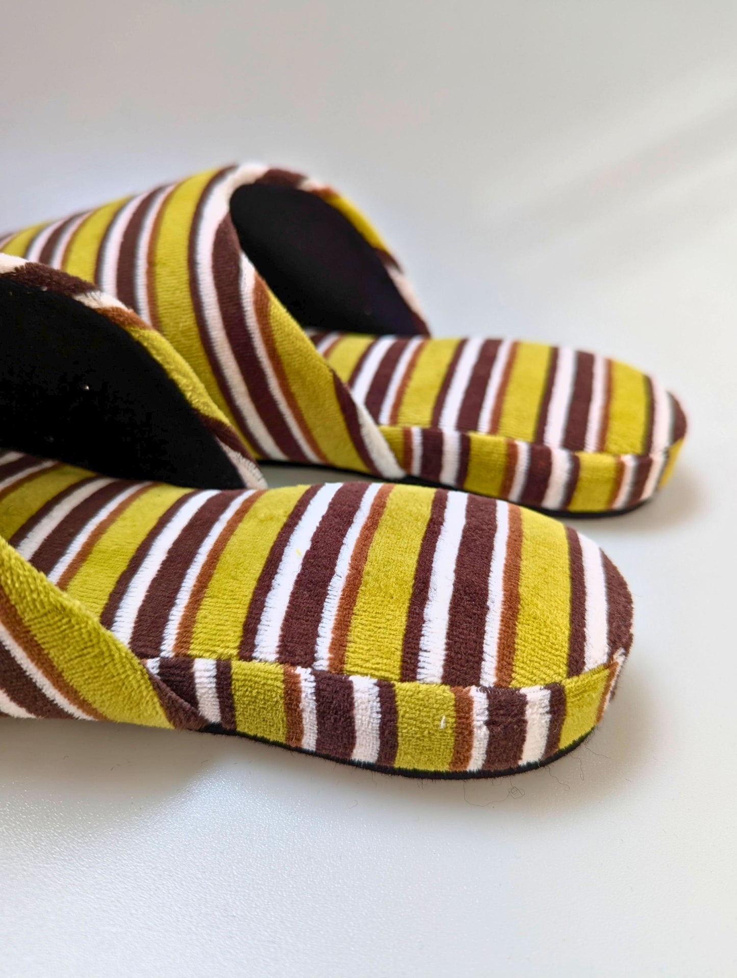 Large | Upcycled Brushed Stripe Slippers #03