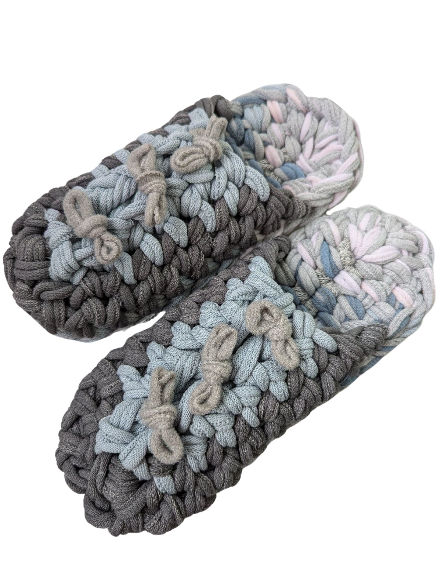 Large | Knit up-cycle slippers 2024-L127 [Large]