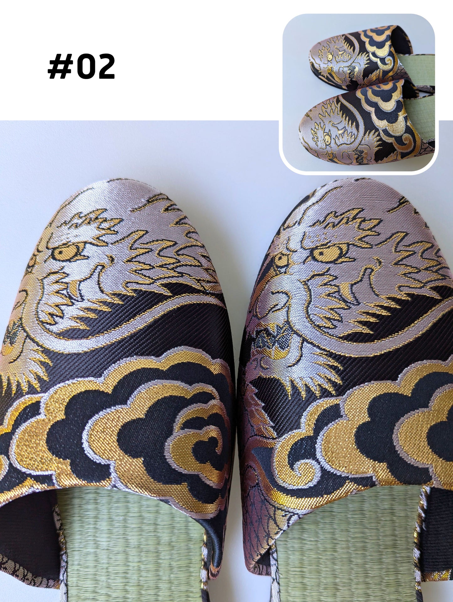 TATAMI × Dragons Slippers [Black Wool Felt Sole]