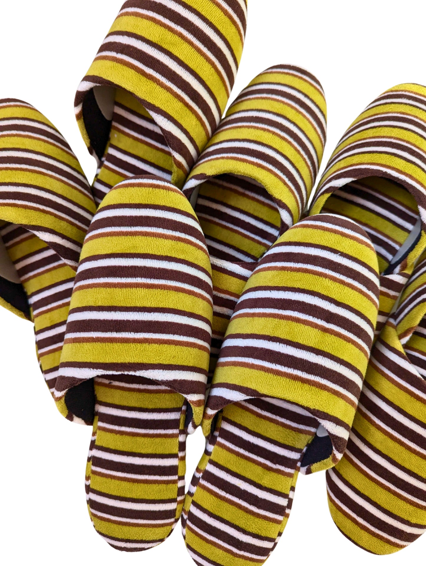 Large | Upcycled Brushed Stripe Slippers #03