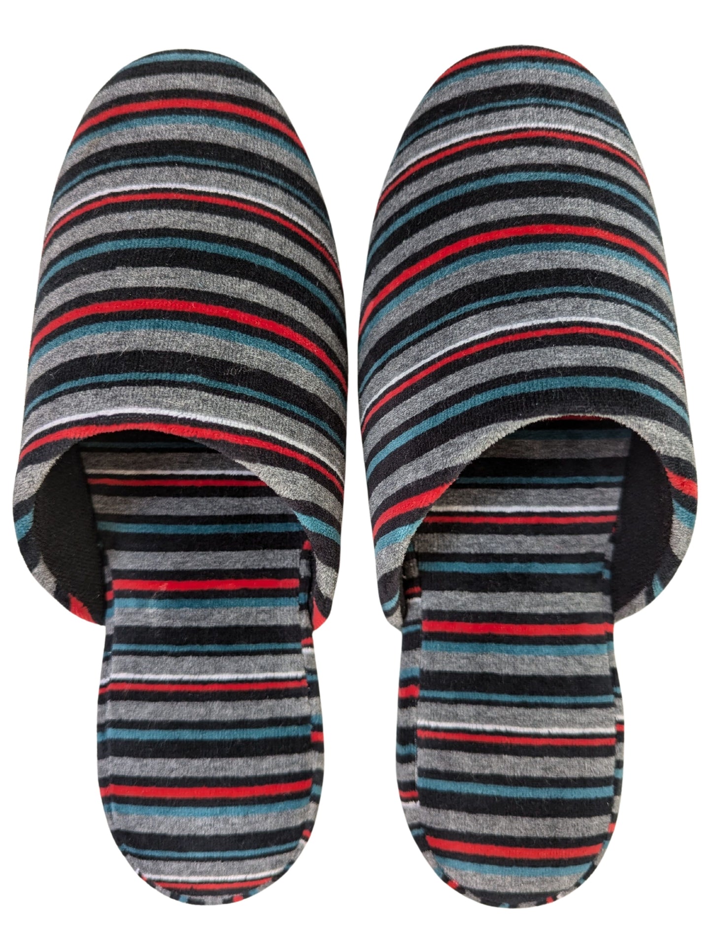 Large | Upcycled Brushed Stripe Slippers #01