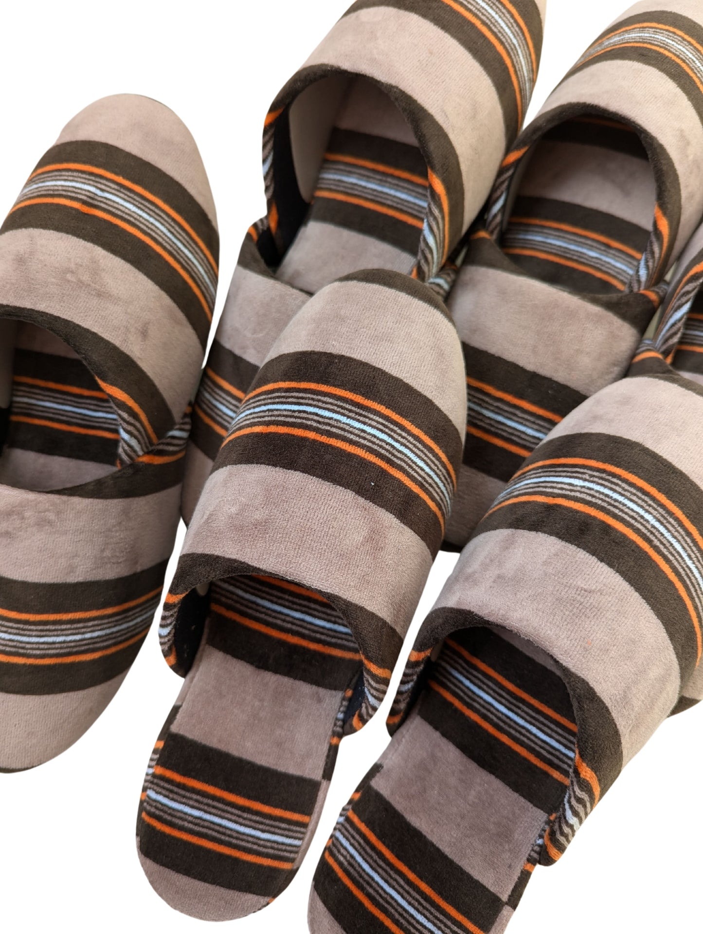 Large | Upcycled Brushed Stripe Slippers #02