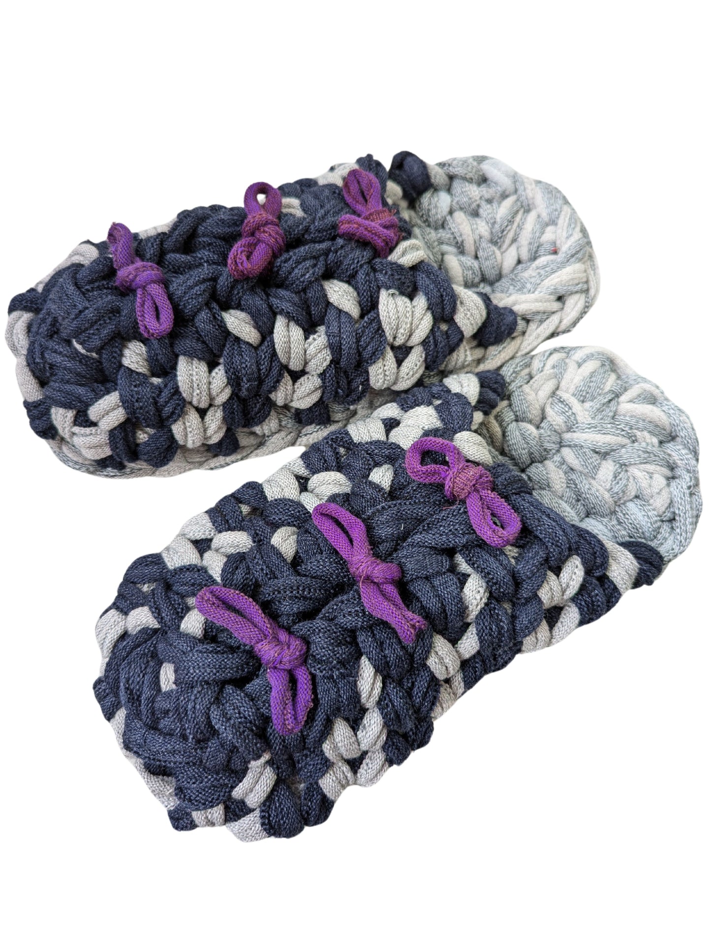 Large | Knit up-cycle slippers 2024-L125 [Large]