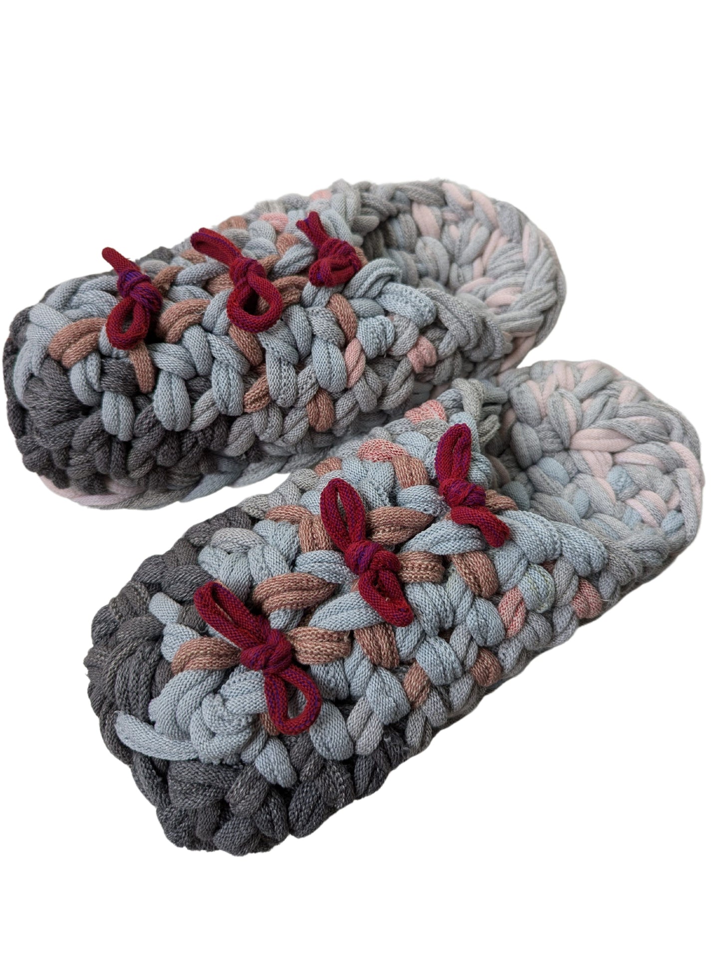 Medium | Knit up-cycle slippers 2024-M105 [Medium]