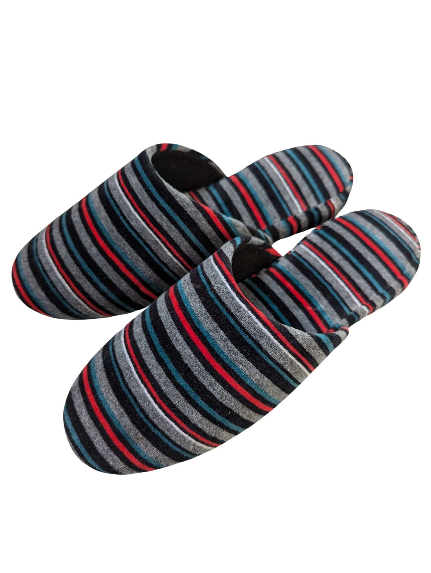 Large | Upcycled Brushed Stripe Slippers #01