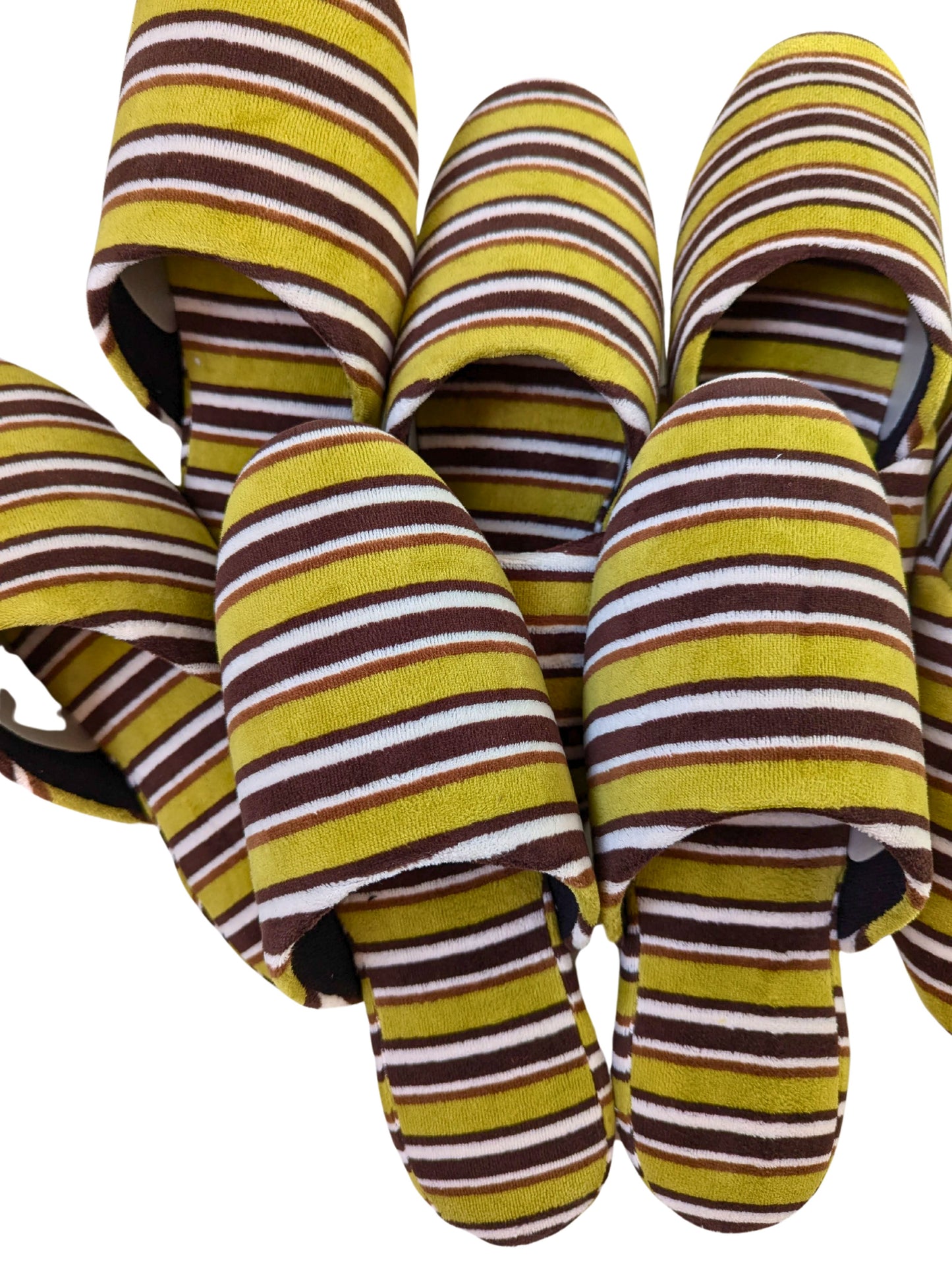 Large | Upcycled Brushed Stripe Slippers #03