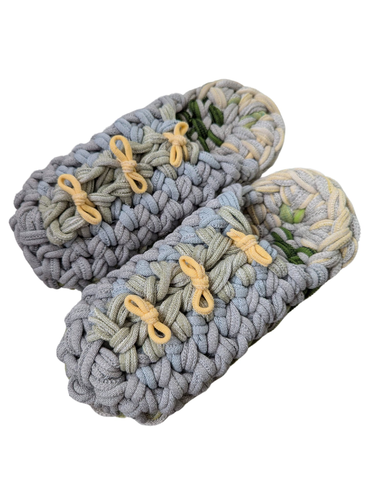 Large | Knit up-cycle slippers 2024-L123 [Large]