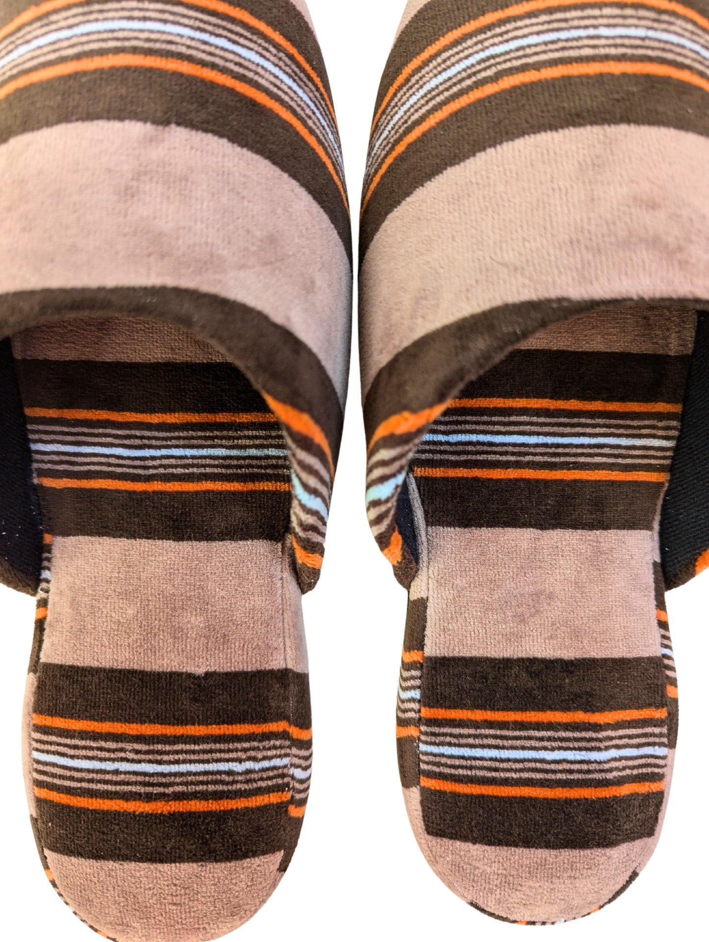 Large | Upcycled Brushed Stripe Slippers #02