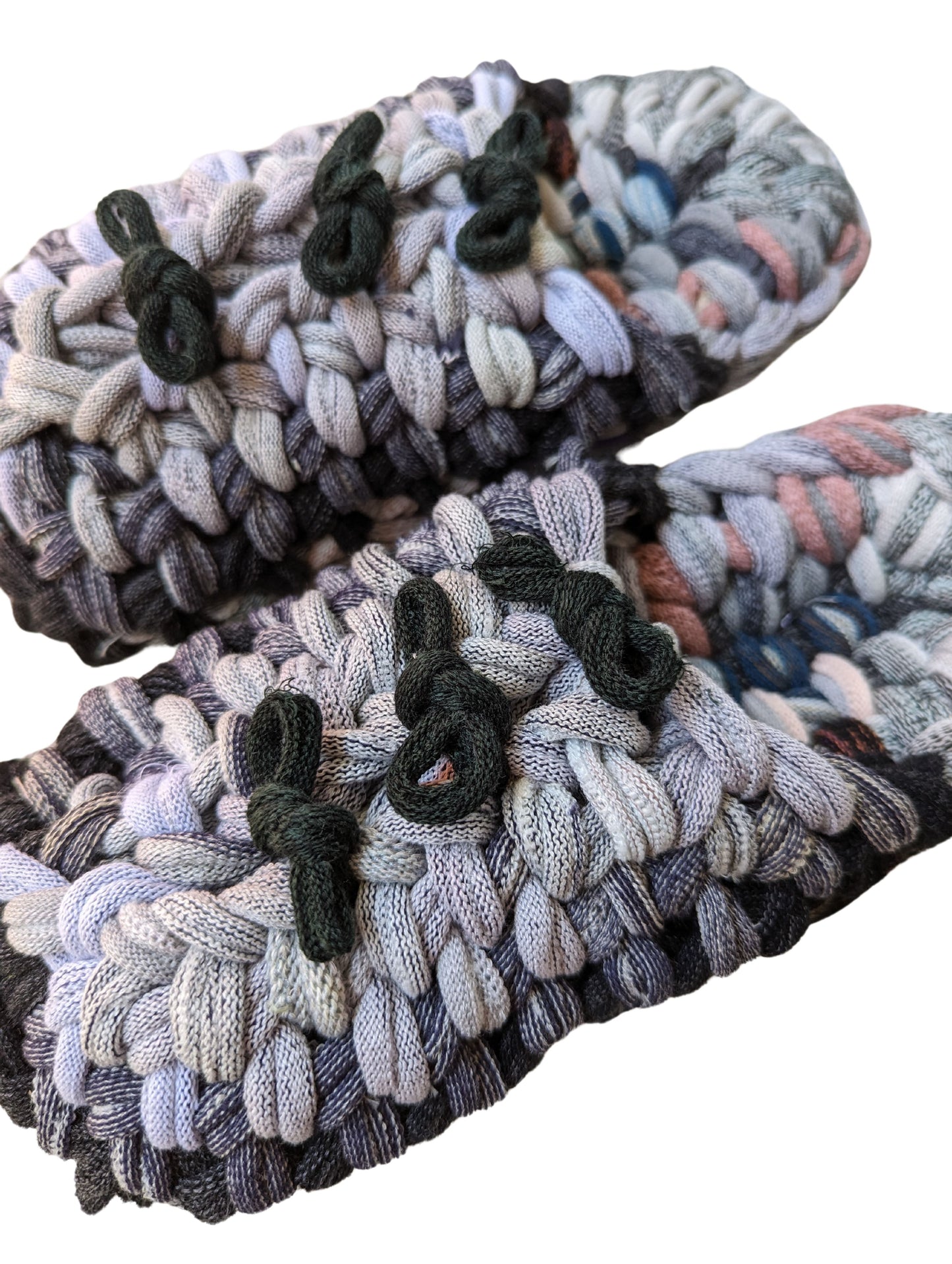 Large | Knit up-cycle slippers 2024-L66 [Large]