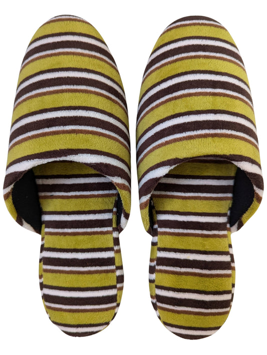 Large | Upcycled Brushed Stripe Slippers #03