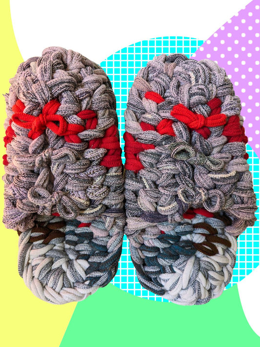 Large | Knit up-cycle slippers 2023-L23 [Large]