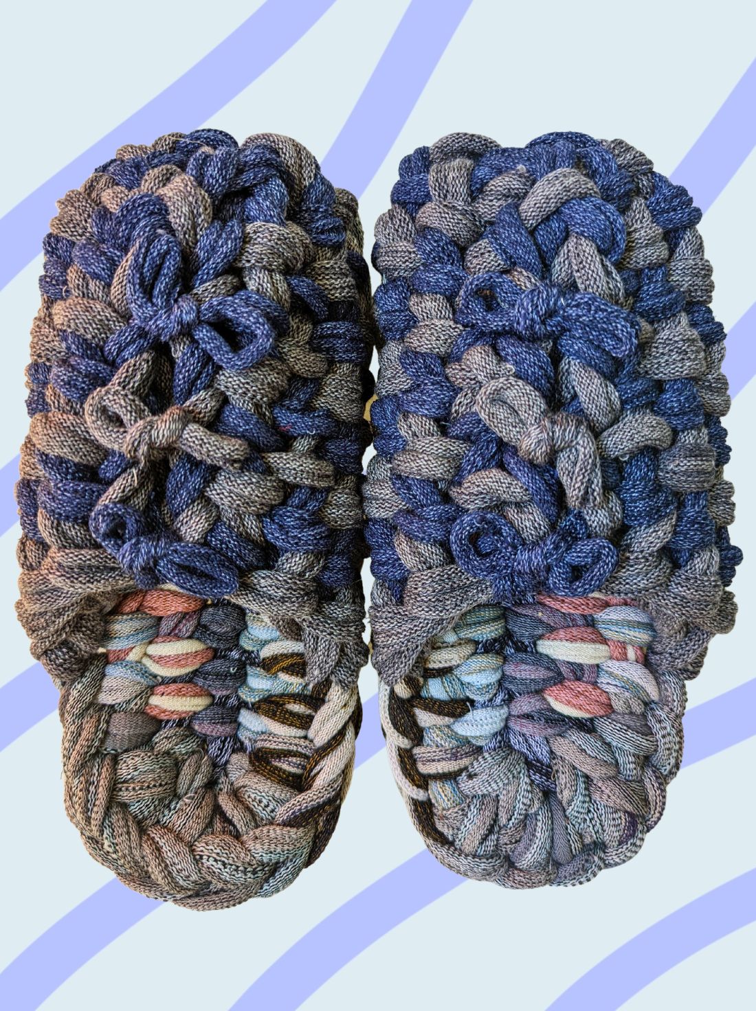 Large | Knit up-cycle slippers 2023-L28 [Large]