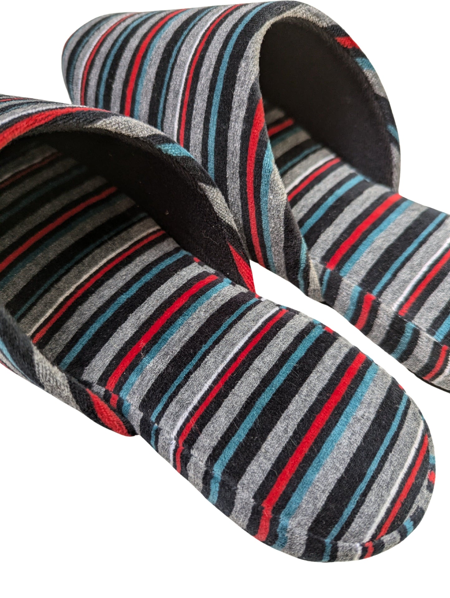 Large | Upcycled Brushed Stripe Slippers #01