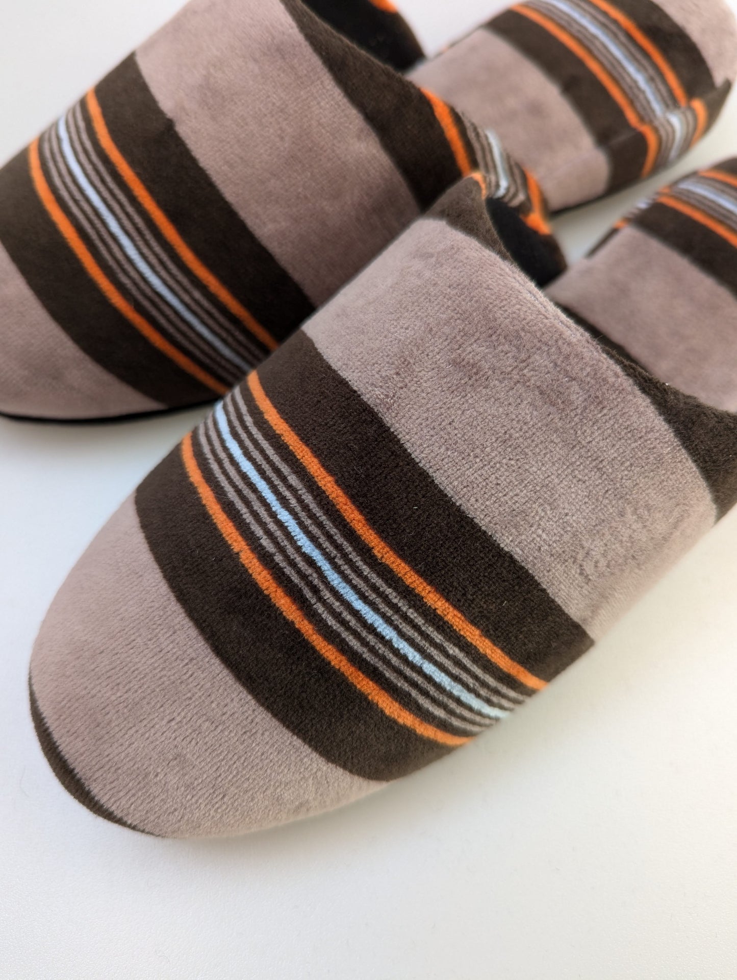 Large | Upcycled Brushed Stripe Slippers #02