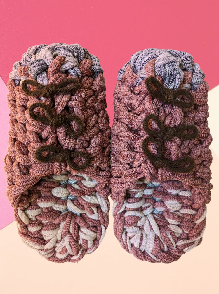 Large | Knit up-cycle slippers 2023-L30 [Large]