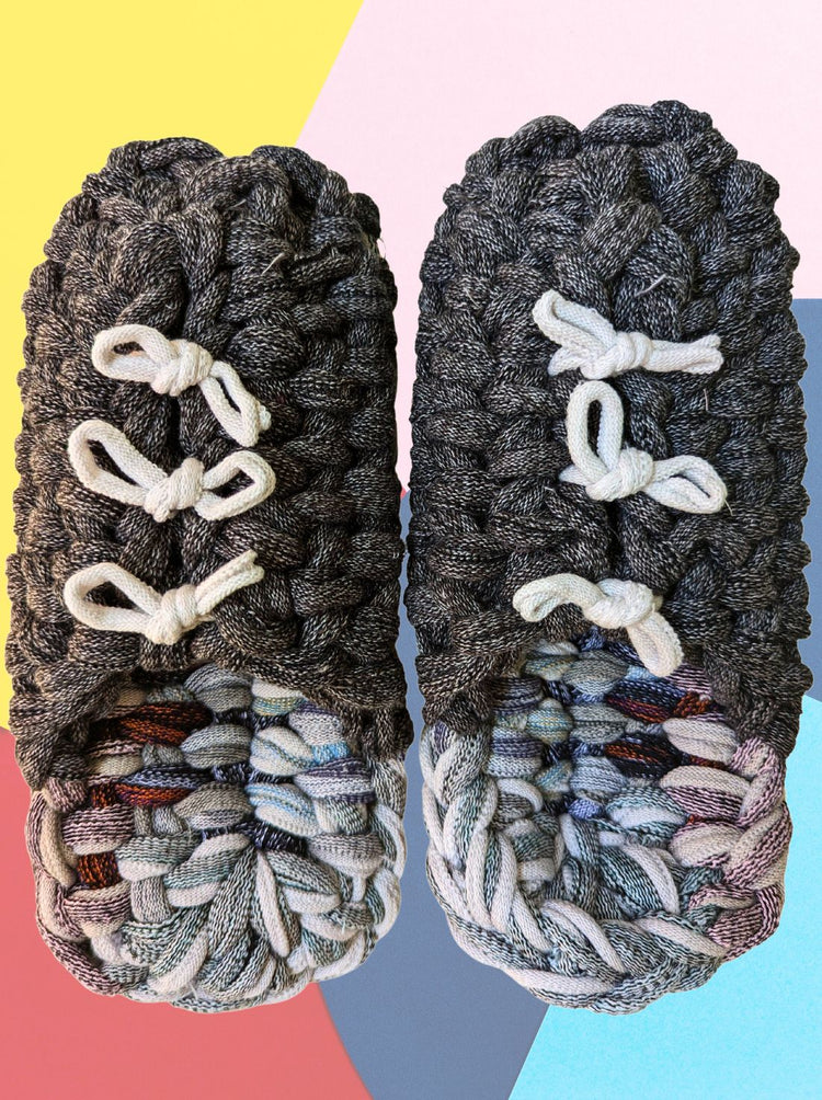 Large | Knit up-cycle slippers 2023-L33 [Large]