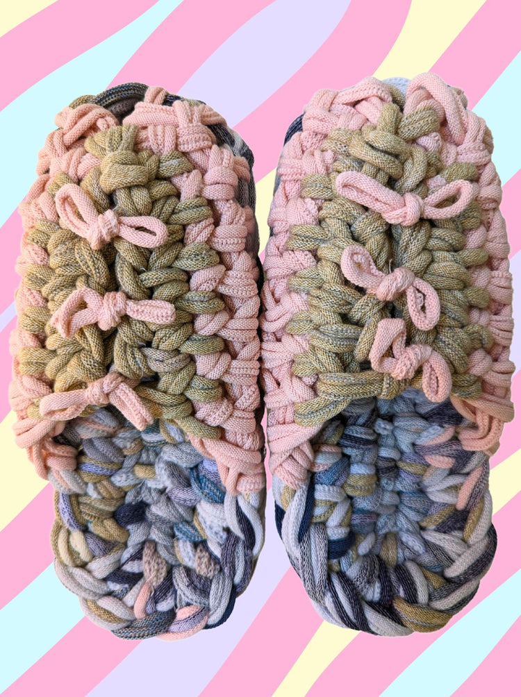 Large | Knit up-cycle slippers 2023-L35 [Large]