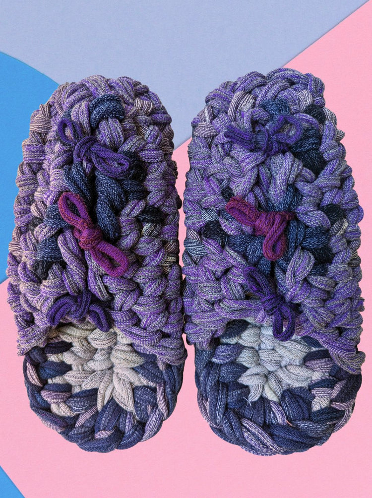 Large | Knit up-cycle slippers 2023-L36 [Large]