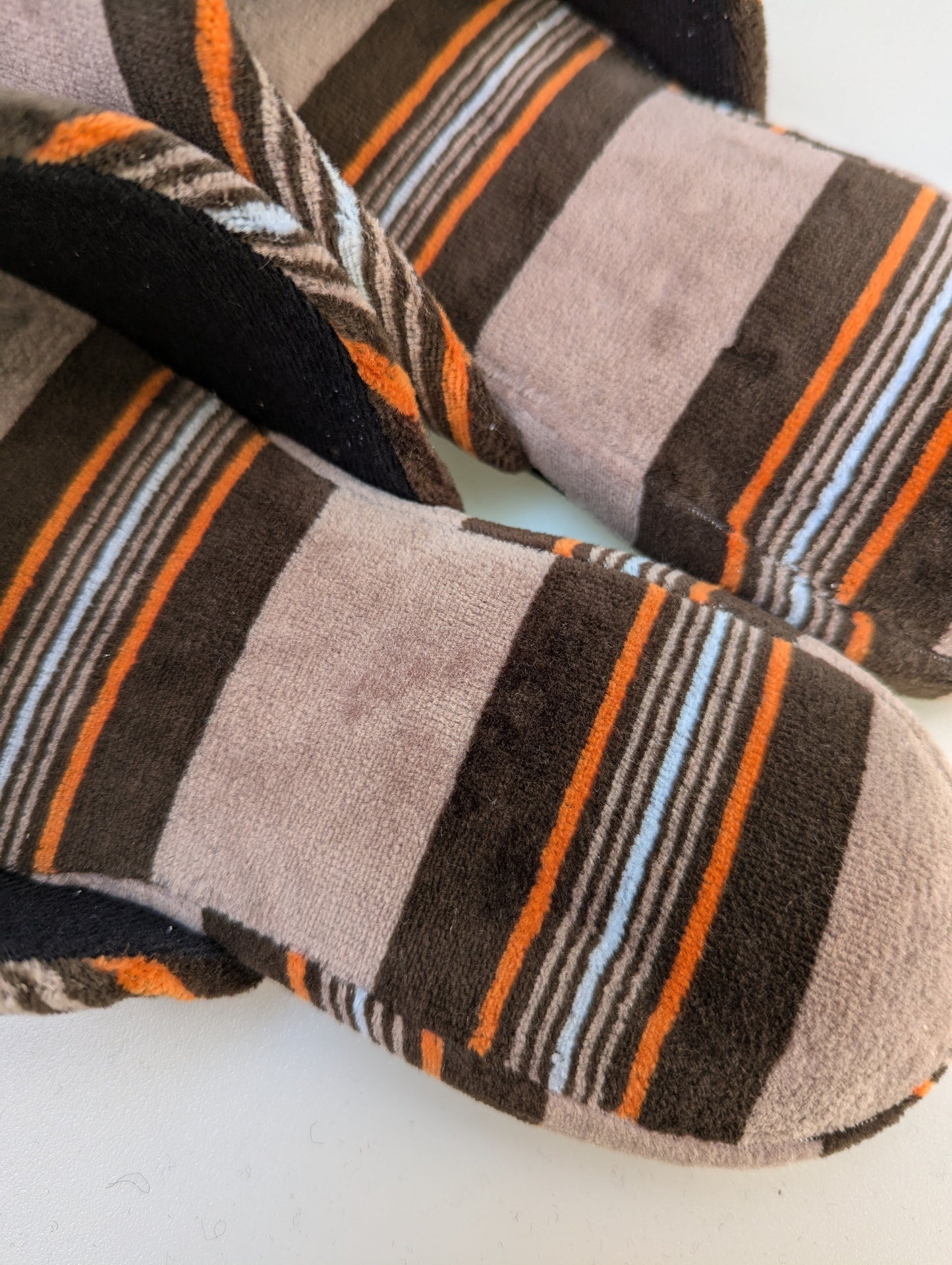 Large | Upcycled Brushed Stripe Slippers #02