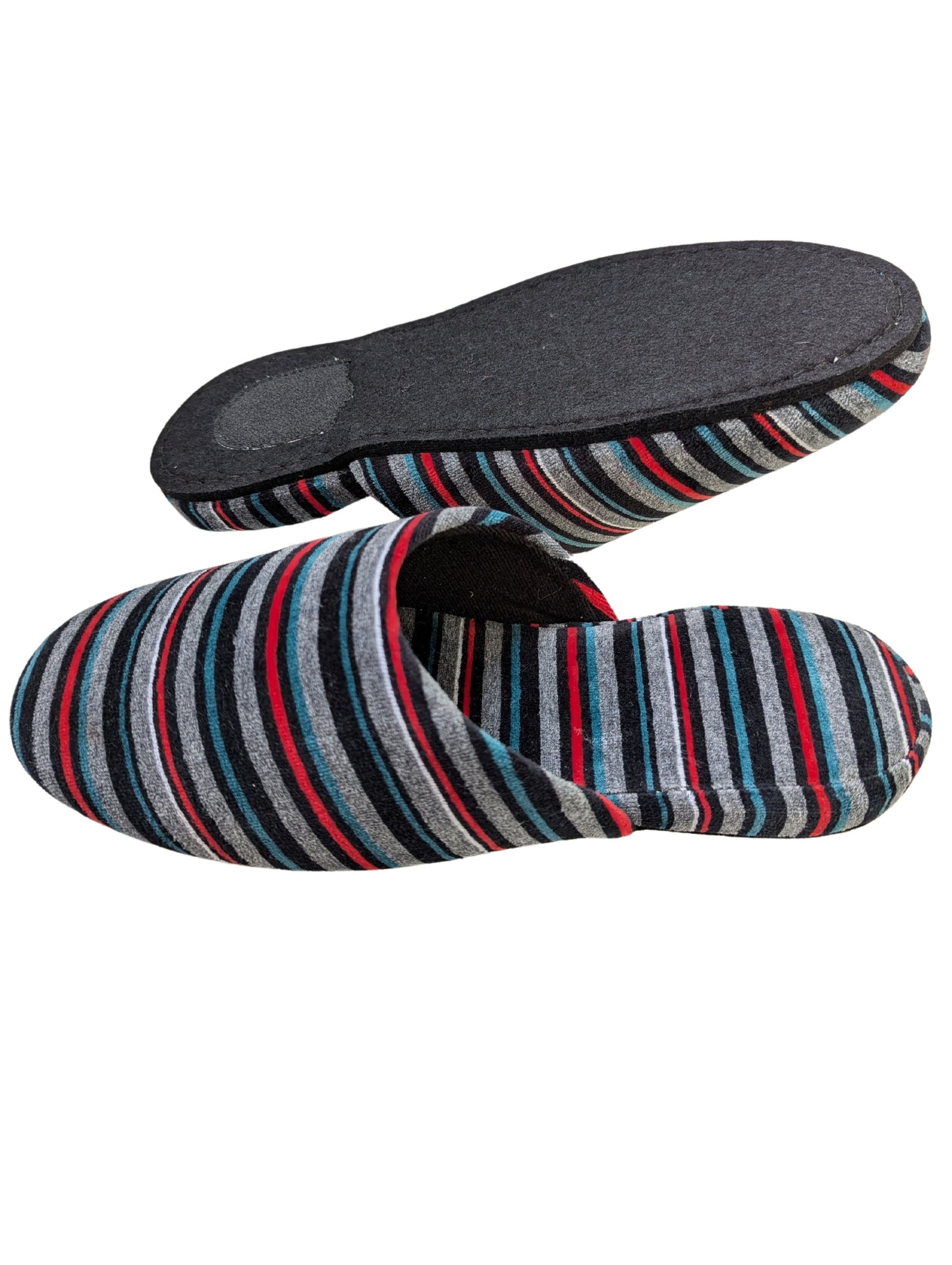 Large | Upcycled Brushed Stripe Slippers #01